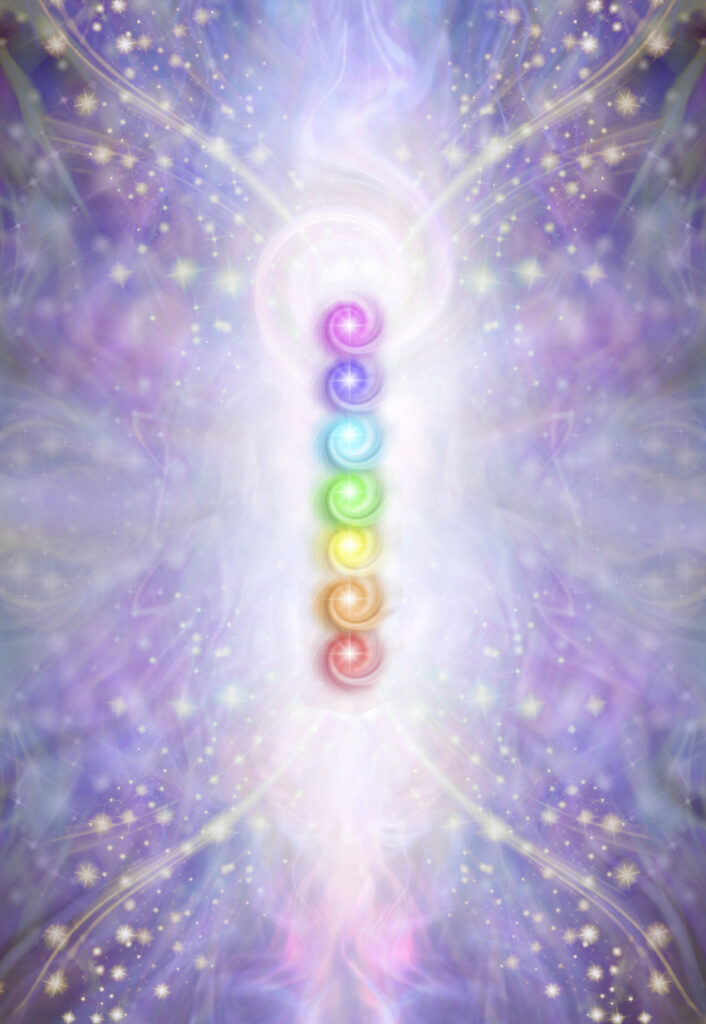 Seven Major Chakras and spiral energy field